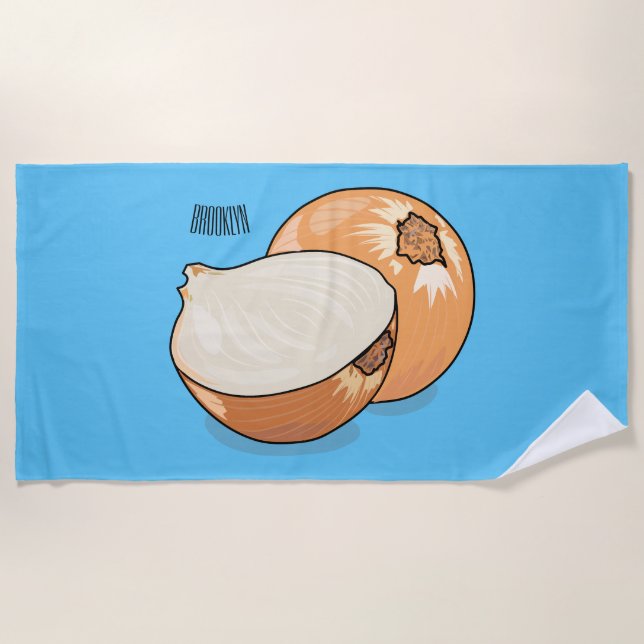 Serviette De Plage Illustration d'oignon (Devant)