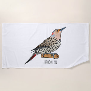 Serviette De Plage Illustration d'oiseau de scintillement du Nord