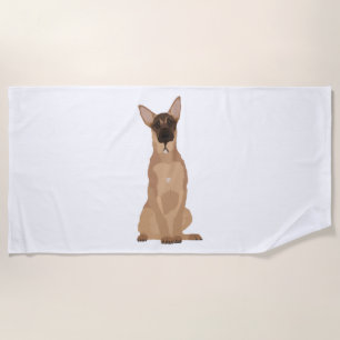 Serviette De Plage Illustration du Malinois belge !