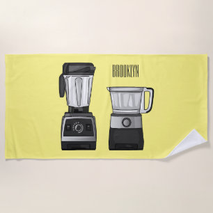 Serviette De Plage Illustration du processeur et du mixeur alimentair