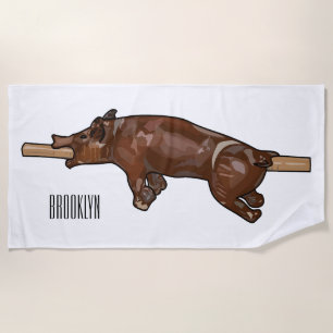 Serviette De Plage Illustration du rôti de porc / rôti de porc