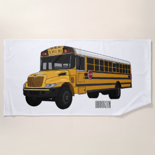 Serviette De Plage Illustration d'un autobus scolaire