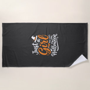 Serviette De Plage Illustration vectorielle Halloween Juste Une Fille