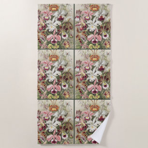 Serviette De Plage Impression botanique vintage d'orchidée par Ernst