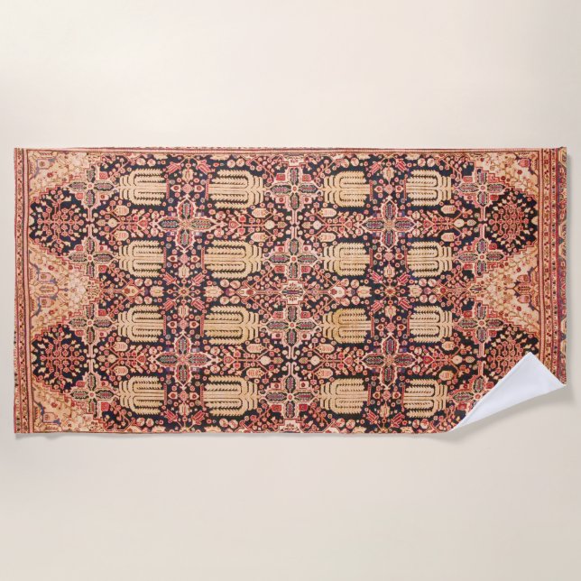 Serviette De Plage Impression de tapis persan du XVIIe siècle (Devant)