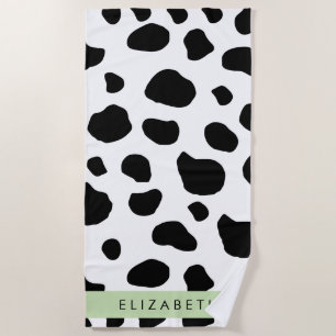 Serviette De Plage Impression De Vache, Spots De Vache, Noir Et Blanc
