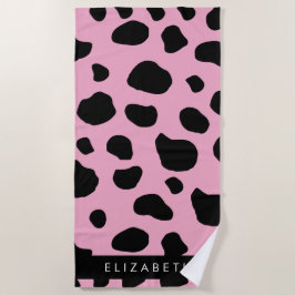 Serviette De Plage Impression De Vache, Spots De Vache, Vache Rose, V