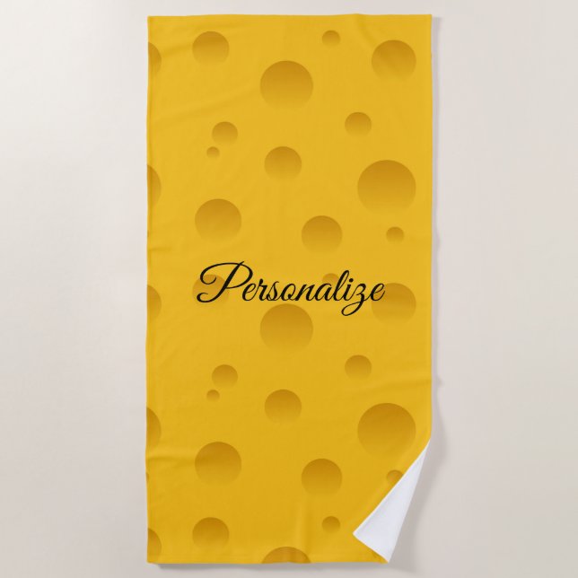 Serviette De Plage Impression personnalisée de fromage jaune suisse (Devant)