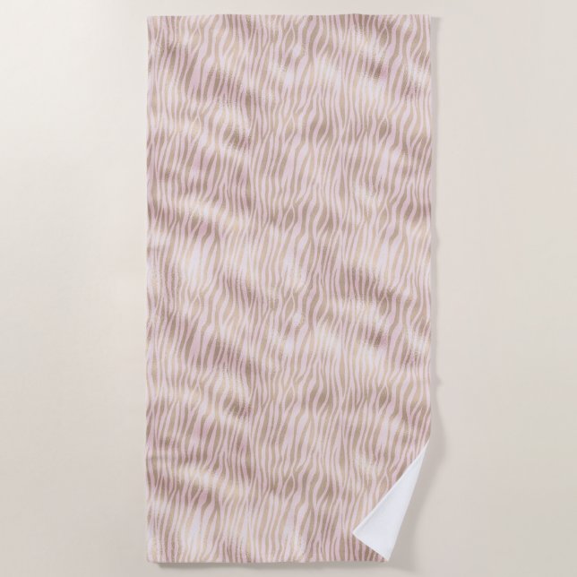 Serviette De Plage Impression Zebra Gold (Devant)