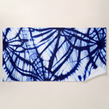 Serviette de plage Indigo Shibori Tie Dye