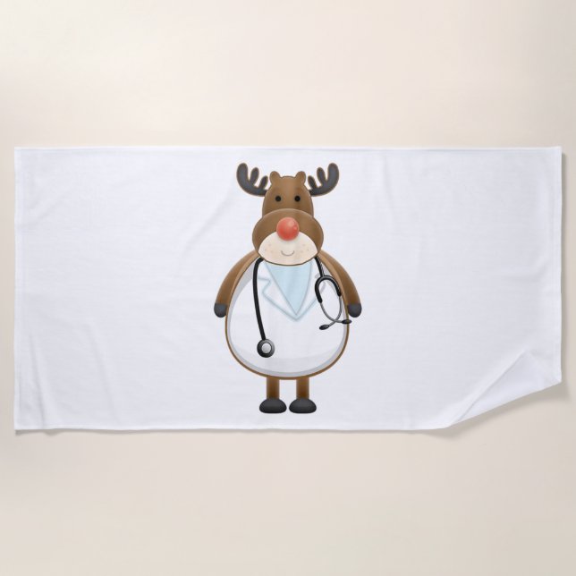 Serviette De Plage Infirmière de rennes Médicale avec stéthoscope (Devant)