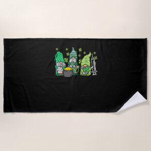 Serviette De Plage Infirmières Gnome Saint Pattys Infirmière Scrub St