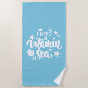 Serviette De Plage J'ai besoin de la mer de vitamine