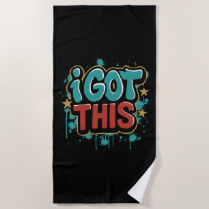 Serviette De Plage J'AI ÇA Typographie Motivationnelle de Style Graff
