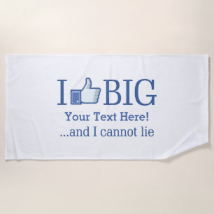 Serviette De Plage J'aime Big Personnalisé Votre Texte Facilement sur