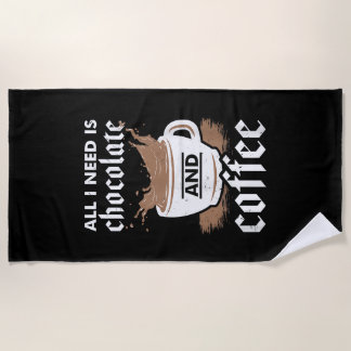 Serviette De Plage J'Aime Le Chocolat Et Le Café