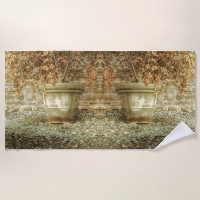 Serviette De Plage Jardin d'automne rustique (Devant)