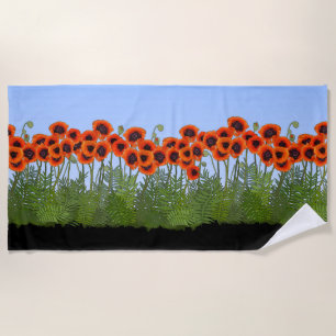 Serviette De Plage Jardin oriental de pavot