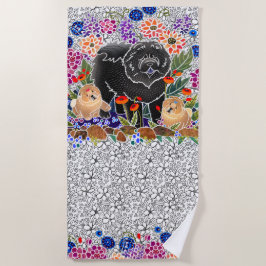 Serviette De Plage JARDIN PARTY chow plage serviette blanche arrière