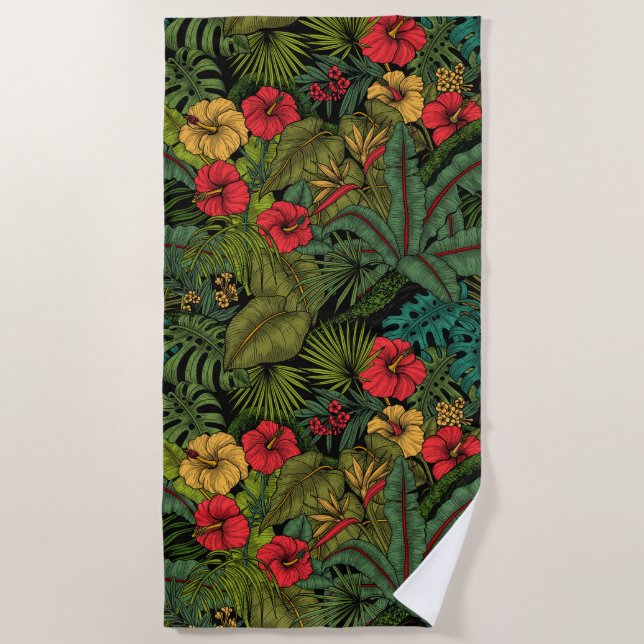 Serviette De Plage Jardin tropical (Devant)