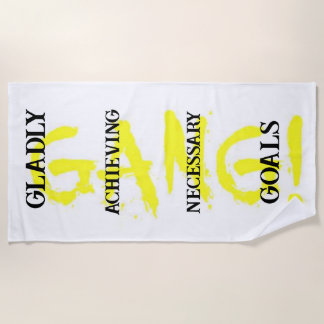 Serviette de plage jaune GANG !