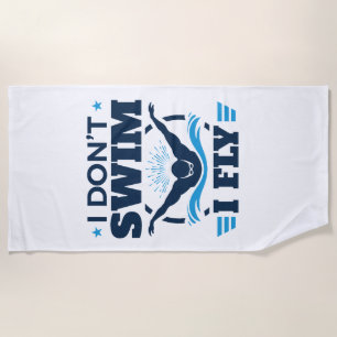 Serviette De Plage Je ne nage pas Je vole le papillon