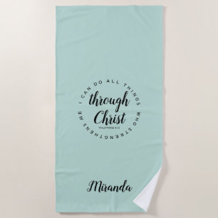 Serviette De Plage Je Peux Faire Tout Par Le Christ Yoga Ou