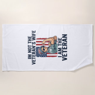 Serviette De Plage Je suis la conception de femme patriotique vétéran