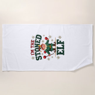 Serviette De Plage Je suis l'elfe drogué Noël vintage Dabbing Unico