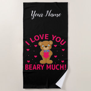Serviette De Plage Je T'Aime Faire Beaucoup De Teddy Bear