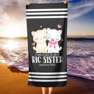 Serviette De Plage Je Vais Être Une Grande Soeur Faire-part Bébé