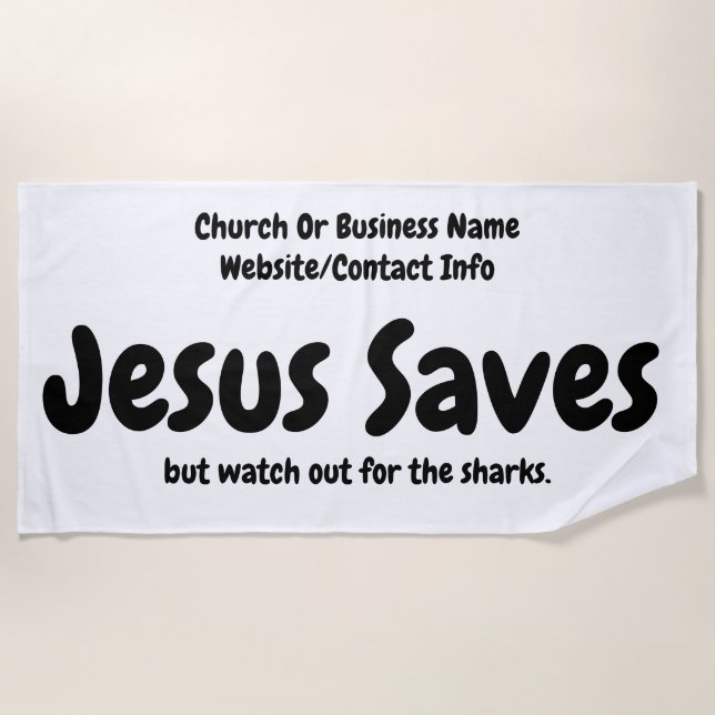 Serviette De Plage Jésus économise - nous vous aidons juste à le (Devant)