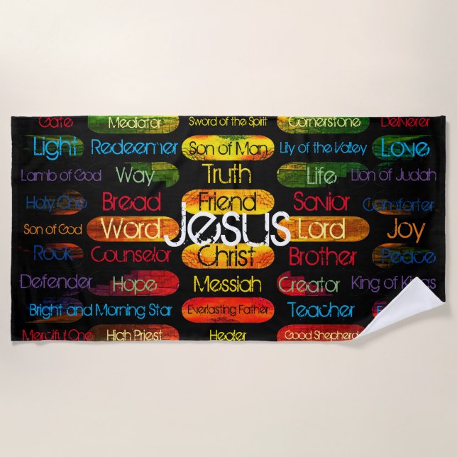 Serviette De Plage Jésus Noms et Attributs Yoga Mat (Devant)