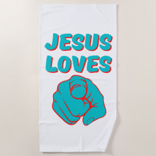 Serviette De Plage Jesus Vous Aime Citation Basée Sur La Foi Serviett