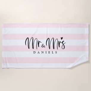 Serviette De Plage Jeunes mariés personnalisés 