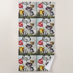 Serviette De Plage John Thornton Tulips du Temple de Flora