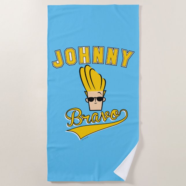 Serviette De Plage Johnny Bravo Collegiate Graphic (Devant)