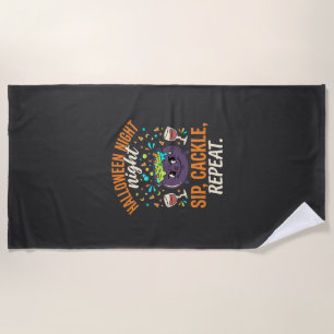 Serviette De Plage Joie de la fête du chaudron d'Halloween