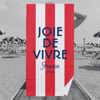 Joie De Vivre France Red Cabana Stripe Français