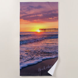 Serviette De Plage Joli California Beach Pier Sunset
