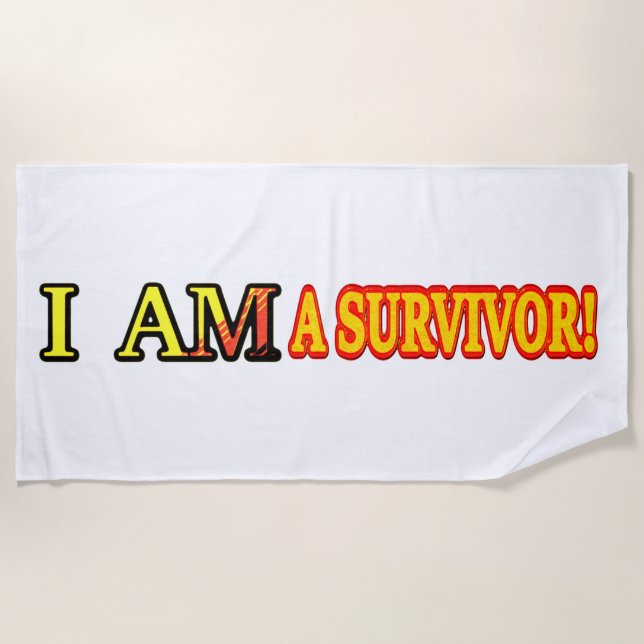 Serviette De Plage Joli dessin "SURVIVOR". Acheter (Devant)