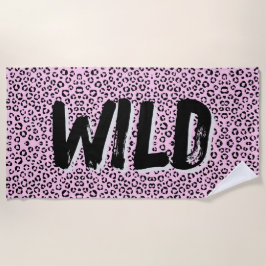 Serviette De Plage Joli en Poster de animal rose (personnalisé)