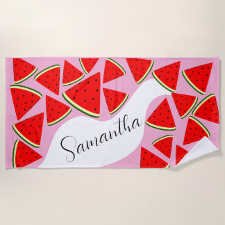Serviette De Plage Joli nom Pastèque féminine Été