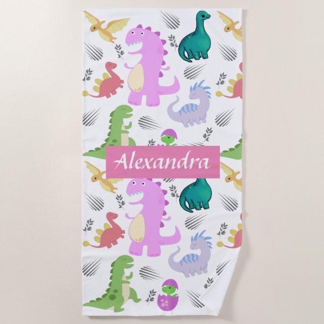 Serviette De Plage Joli Petit Dino Tout-Petit (Devant)
