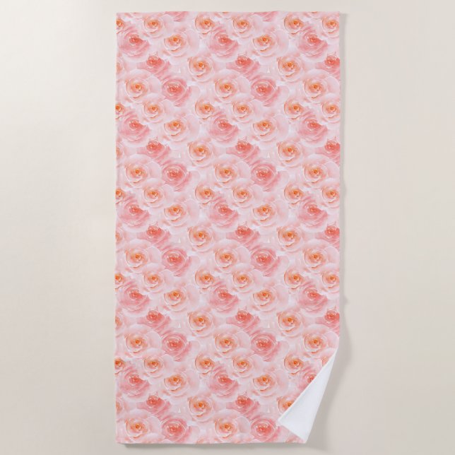 Serviette De Plage Joli Roses d'aquarelle rose (Devant)