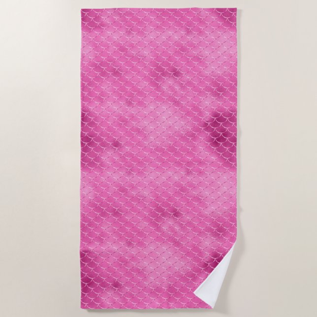 Serviette De Plage Jolie sirène rose fille (Devant)