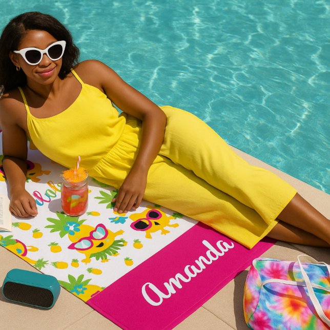 Serviette De Plage Jolies ananas Aloha Girly (Créateur téléchargé)