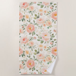 Serviette De Plage Jolies Fleurs de Pêcher Romantiques  