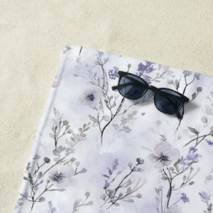 Serviette De Plage Jolies Fleurs Violettes  
