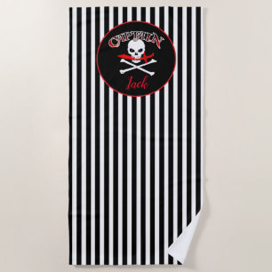 Serviette De Plage Jolly roger personnalisé (Cutlass)